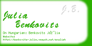 julia benkovits business card